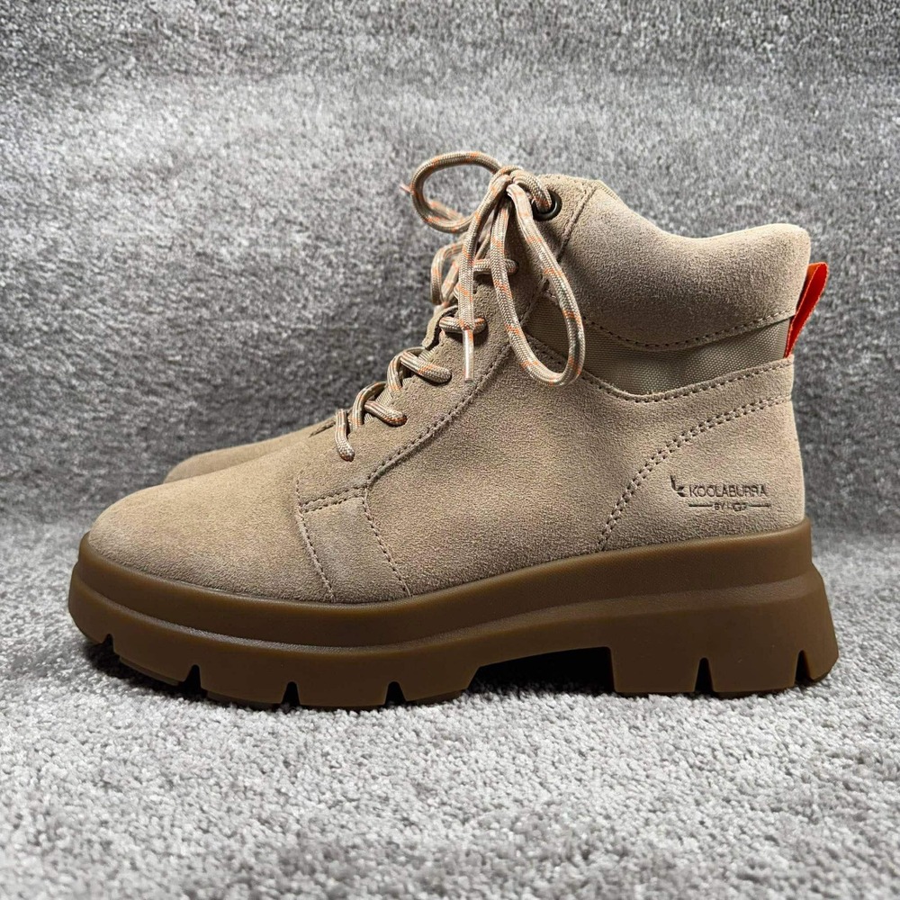 Koolaburra by UGG Boot Suede Platform Lug Sole‎ Lace Up Shoes Tan Womens 9